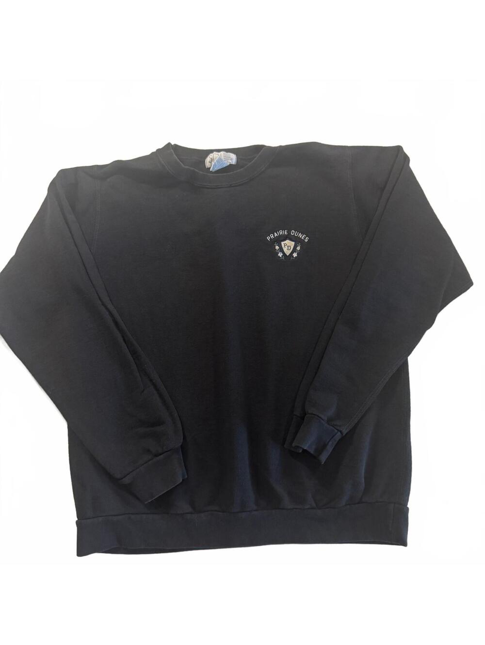 Prairie Dunes Country Club Sweatshirt Large Black Golf Crest Crewneck VTG 90s
